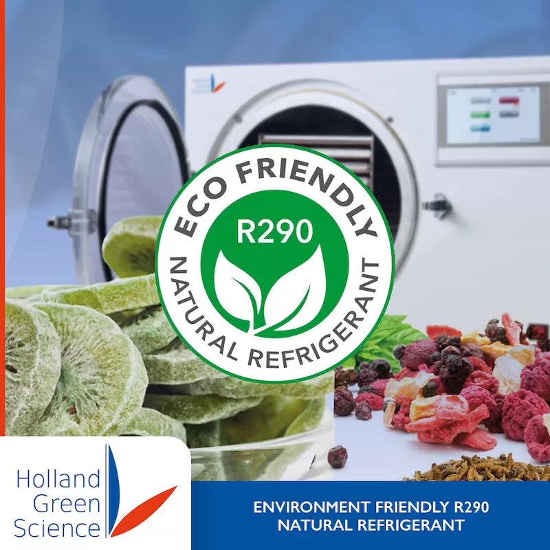 Eco-Friendly Refrigeration with R290: Holland Green Science, a company dedicated to environmental conservation and sustainability, utilizes R290 natural eco refrigerant, known for its environmentally friendly properties, to contribute to a greener planet.