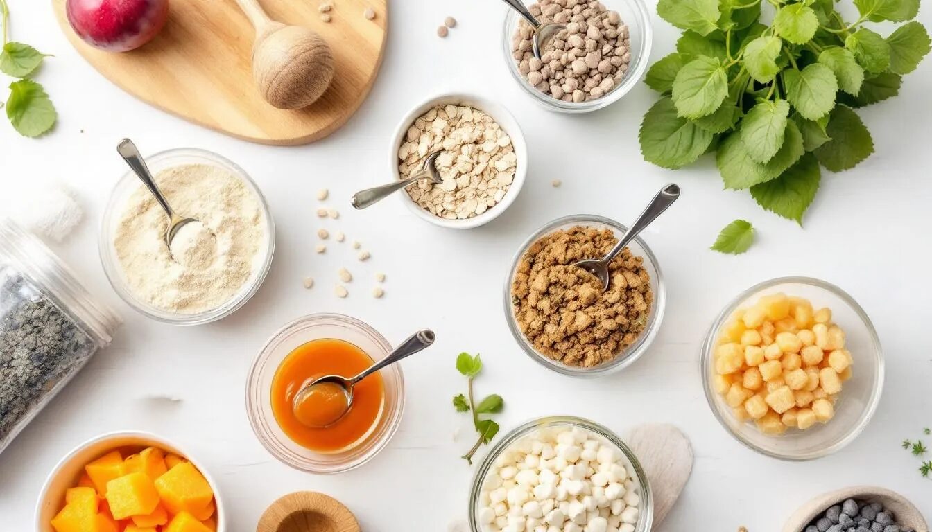 Das Bild zeigt verschiedene gefriergetrocknete Flüssigkeiten, Pürees und Halbfertigprodukte und veranschaulicht das Gefriertrocknungsverfahren, das die Haltbarkeit verlängert und Lebensmittelabfälle reduziert. Diese Methode erhält nicht nur die Qualität der Lebensmittel, sondern spielt auch eine wichtige Rolle bei der Vermeidung von Lebensmittelverschwendung und der Steigerung der Ressourceneffizienz in der Lebensmittelversorgungskette.